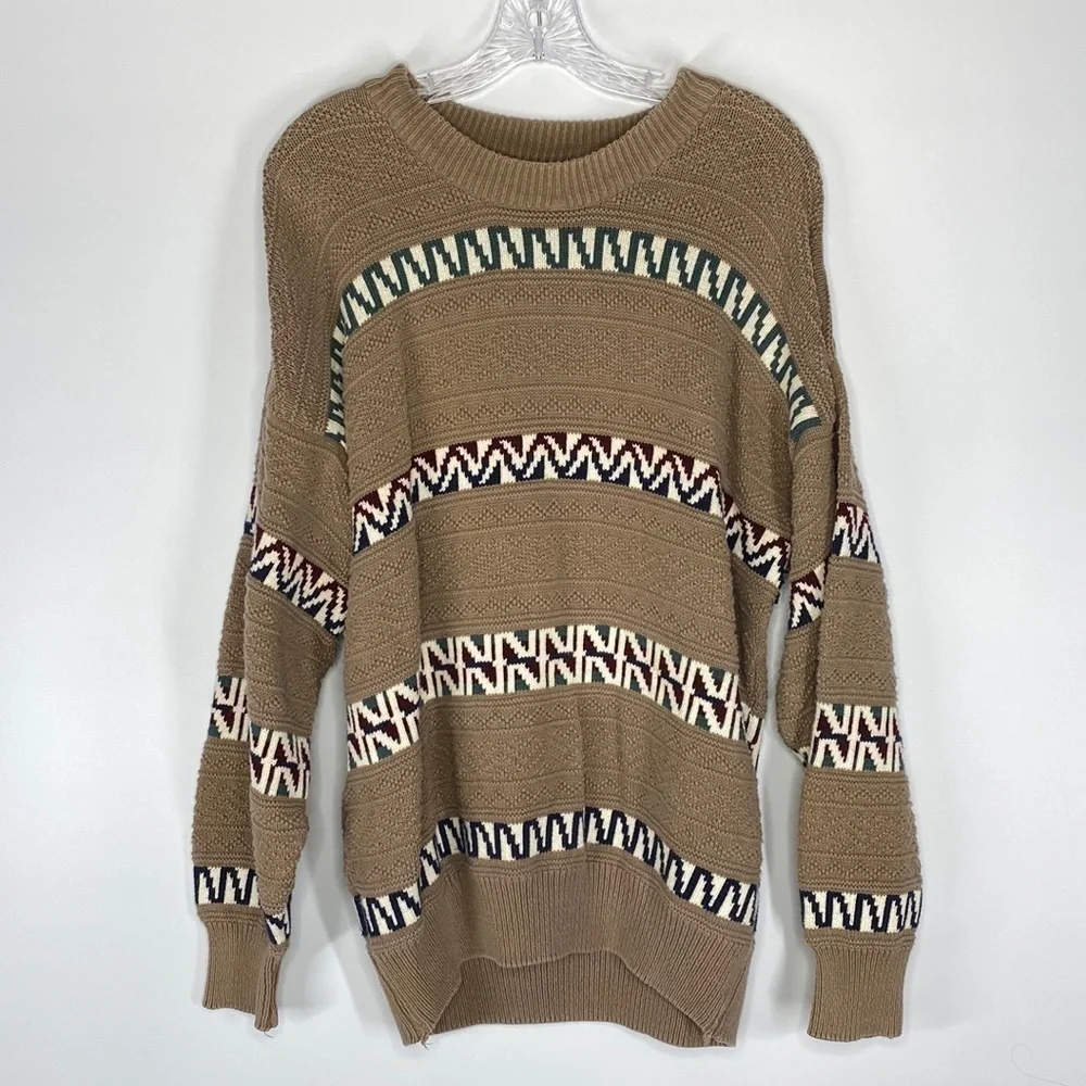 Vintage Sears Roebuck And CO Crewneck Cotton Wave Sweater Size XL